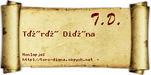 Törő Diána névjegykártya